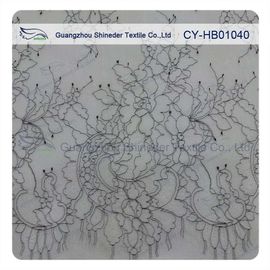 Λεπτή μαλακή γοητευτική Floral νυφική δαντέλλα Chantilly, νάυλον δαντέλλα γαμήλιων φορεμάτων οστράκων προμηθευτής